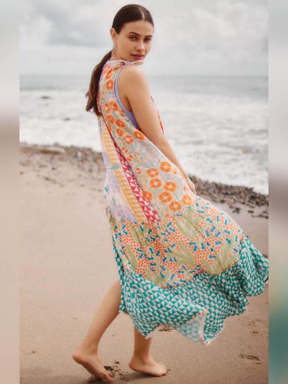 Ellen Merchant X Anthropologie Summery Shoulder-Tie Buttondown Dress XS